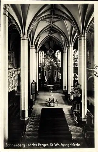 Ak Schneeberg im Erzgebirge, St. Wolfgangskirche