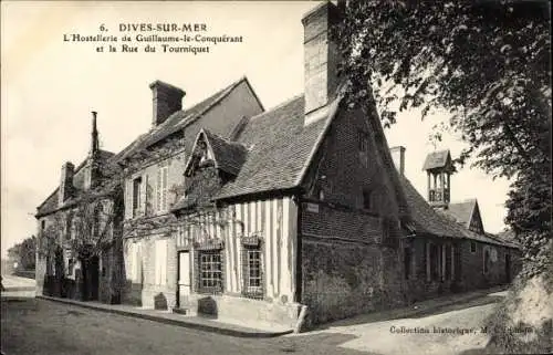 Ak Dives sur Mer Calvados, Hostellerie de Guillaume le Conquérant, Rue du Tourniquet