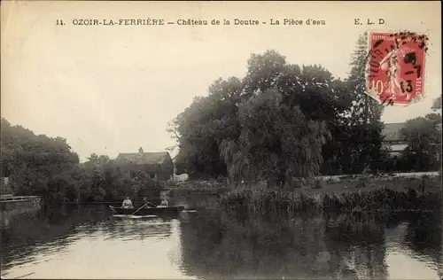 Ak Ozoir la Ferrière Seine et Marne, Château de la Doutre, Pièce d´Eau