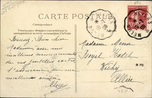 Ak Nemours Seine-et-Marne, Vue prise de la Prairie