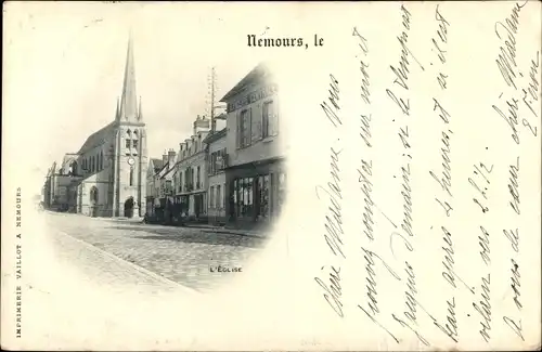 Ak Nemours Seine-et-Marne, Église