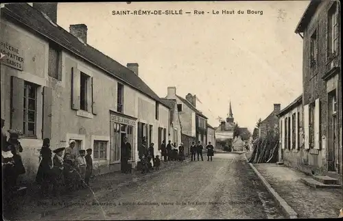 Ak Saint Remy de Sillé Sarthe, Rue, Le Haut du Bourg