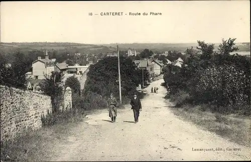 Ak Carteret Manche, Route du Phare