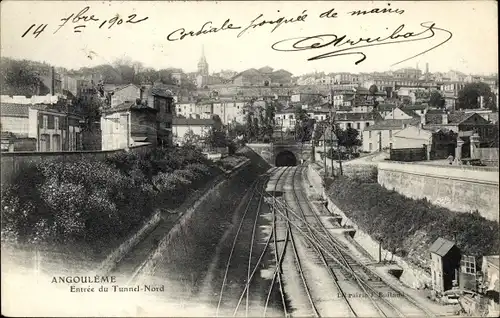 Ak Angoulême Charente, Entree du Tunnel Nord