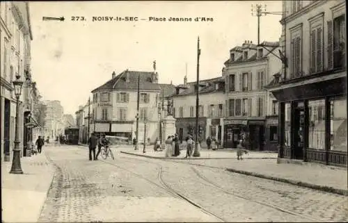 Ak Noisy-le-Sec Seine Saint Denis, Place Jeanne d'Arc