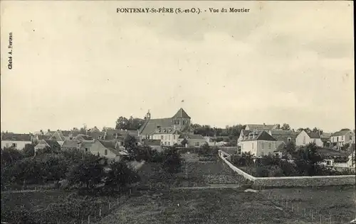 Ak Fontenay Saint Père Yvelines, Vue du Moutier