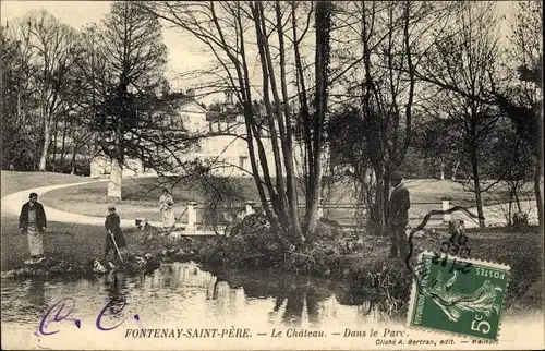 Ak Fontenay Saint Père Yvelines, Château, dans le Parc