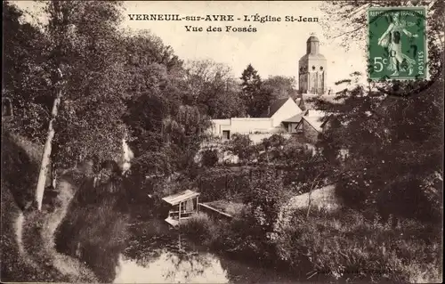 Ak Verneuil sur Avre Eure, L´Église Saint Jean