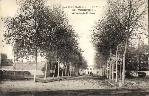 Ak Verneuil Eure, Avenue de la Gare