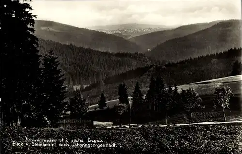 Ak Steinheidel Breitenbrunn im Erzgebirge, Panorama nach Johanngeorgenstadt