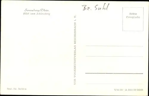 Ak Sonneberg in Thüringen, Panorama, Schlossberg