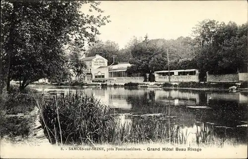 Ak Samois sur Seine Seine et Marne, Grand Hôtel du Rivage