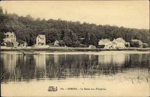 Ak Samois sur Seine Seine et Marne, La Seine aux Plâtreries