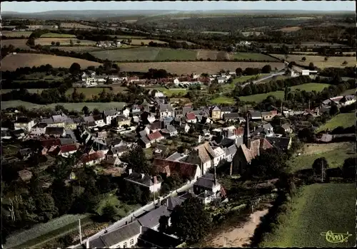 Ak Valennes Sarthe, Vue Générale Aérienne