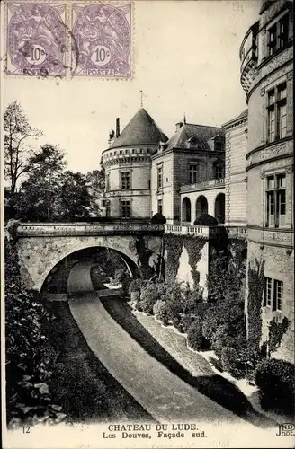 Ak Le Lude Sarthe, Château, Les Douves