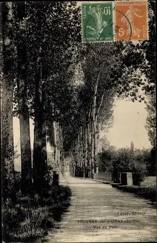 Ak Youvray sur Huisne Sarthe, Vue du Pont
