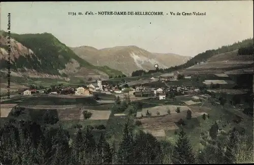 Ak Notre Dame de Bellecombe Savoie, Vu de Crest Voland