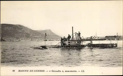 Ak Französisches U Boot, Girondin, Sous marin