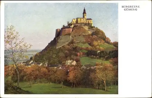 Künstler Ak Schuster, Karl Maria, Güssing im Burgenland, Burgruine