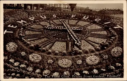 Ak Edinburgh Schottland, Floral Clock, Princes Street Gardens