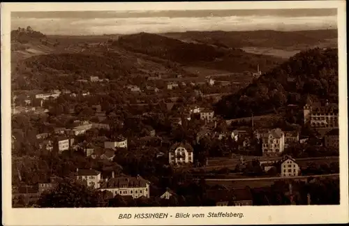 Ak Bad Kissingen Unterfranken Bayern, Blick vom Staffelsberg