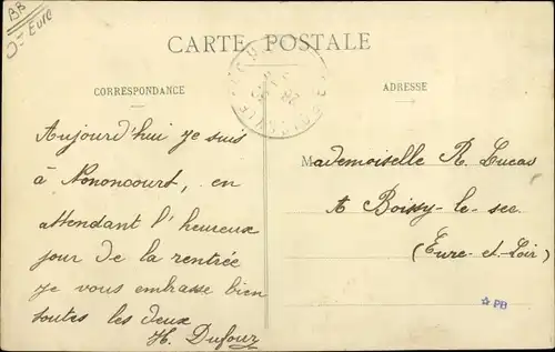 Ak Nonancourt Eure, Vue d´Ensemble et Le Château du Haut Venay