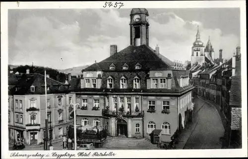 Ak Schwarzenberg im Erzgebirge Sachsen, Hotel, Ratskeller