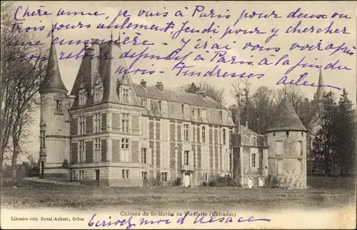 Ak Saint Martin de Bienfaite la Cressonnière Calvados, Le Château