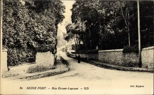 Ak Seine Port Seine et Marne, Rue Ernest Legouvé