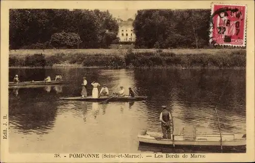 Ak Pomponne Seine et Marne, Les Bords de la Marne