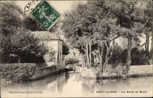 Ak Crecy en Brie Seine et Marne, Bords du Morin