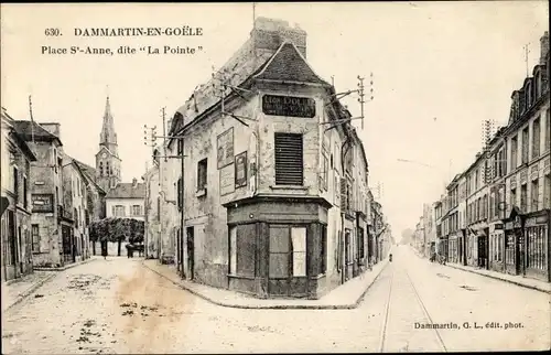 Ak Dammartin en Goële Seine et Marne, Place Saint Anne, dite la Pointe