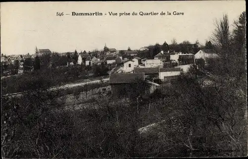 Ak Dammartin Seine et Marne, Vue prise depuis le Quartier de la Gare