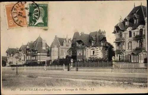 Ak Deauville Calvados, La Plage Fleurie, Groupe de Villas