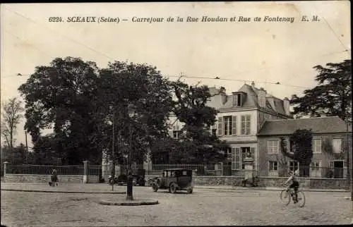 Ak Sceaux Haut de Seine, Carrefour de la Rue Houdan et Rue de Fontenaay