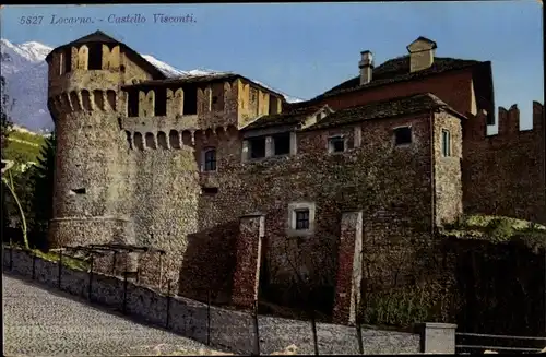 Ak Locarno Kanton Tessin Schweiz, Castello Visconti