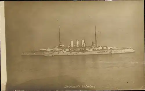 Ak Deutsches Kriegsschiff, SMS Oldenburg, Linienschiff, Kaiserliche Marine