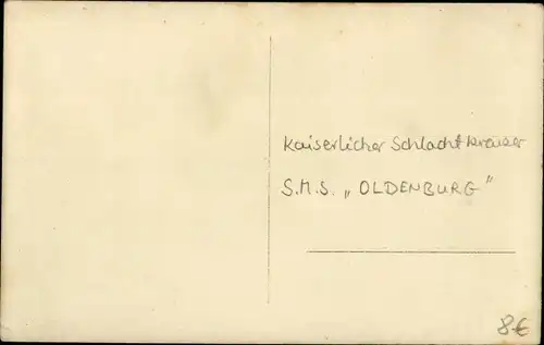 Ak Deutsches Kriegsschiff, SMS Oldenburg, Linienschiff, Kaiserliche Marine