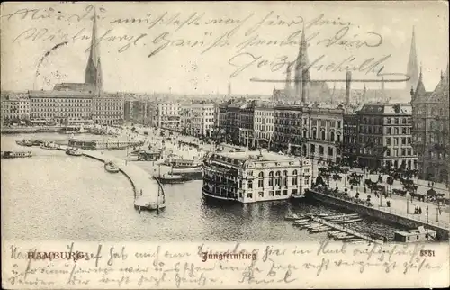 Ak Hamburg Altstadt, Blick auf Jungfernstieg