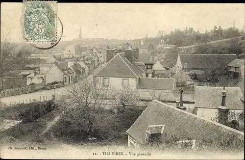 Ak Tillières sur Avre Eure, Vue Générale