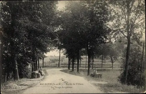 Ak Malnoue Émerainville Seine et Marne, Route de Villiers