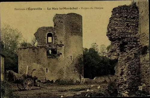 Ak Égreville Seine et Marne, Le Mez le Maréchal, Ruines du Donjon