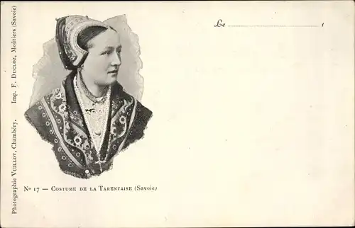 Ak Costume de la Tarentaise, Frauenporträt