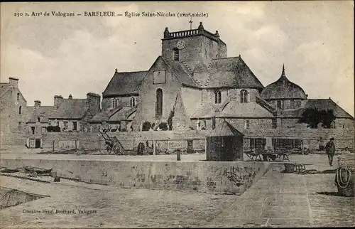 Ak Barfleur Manche, Eglise Saint Nicolas