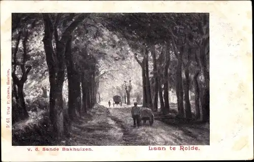 Künstler Ak v. d. Bakhuizen, S. Rolde Drenthe Niederlande, Laan to Rolde