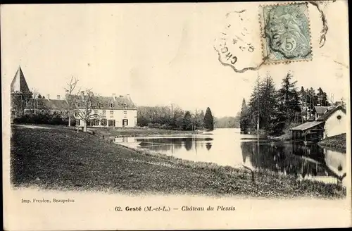 Ak Geste Maine et Loire, Château du Plessis