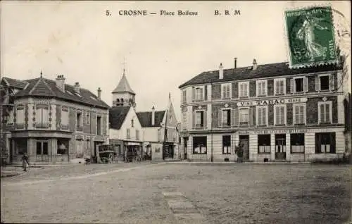 Ak Crosne Essonne, Place Boileau