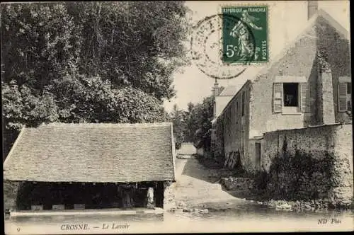 Ak Crosne Essonne, Le Lavoir