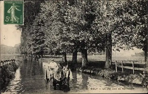 Ak Egly Essonne, Un vrai coin de Normandie, Hochwasser