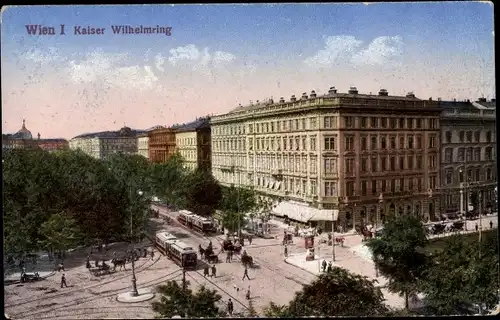 Ak Wien I Innere Stadt, Kaiser Wilhelm Ring, Tram